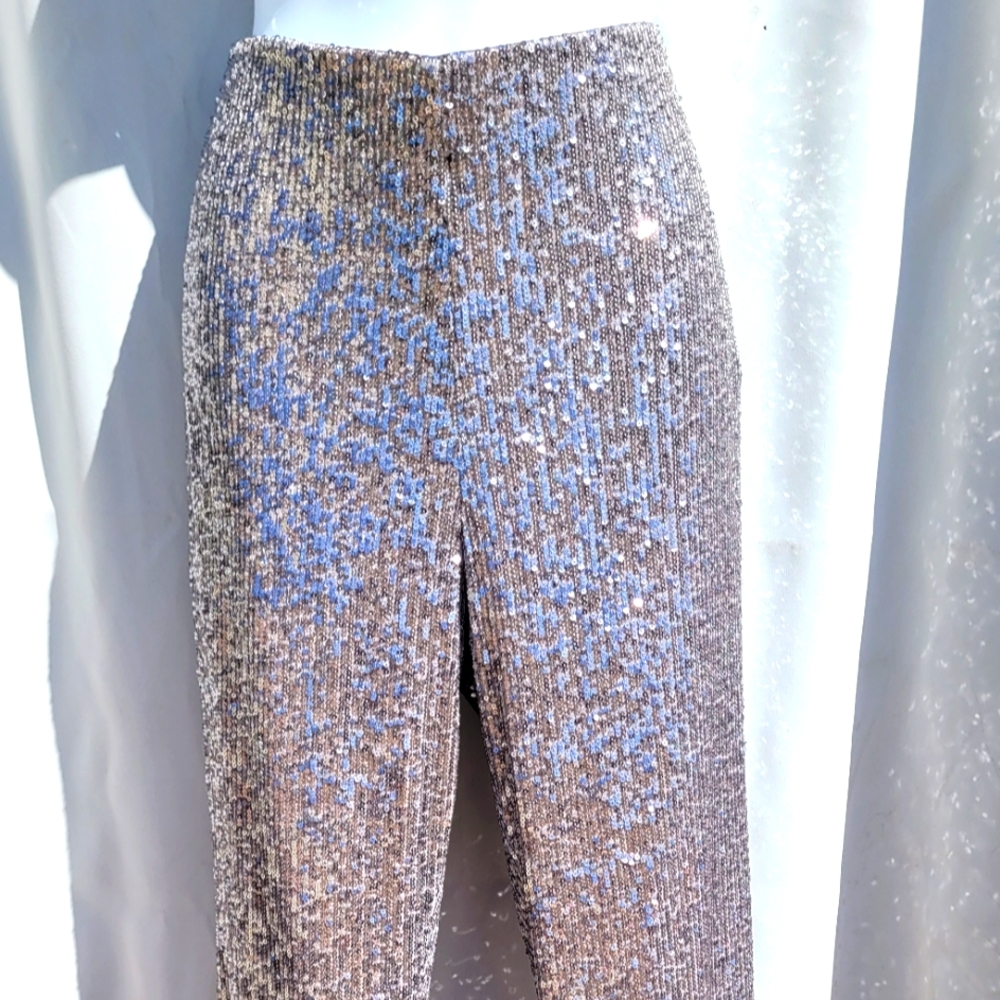 H & M Woman's Sequin Flare Leg Pants, Brand New, Size Medium, Fits like a Large